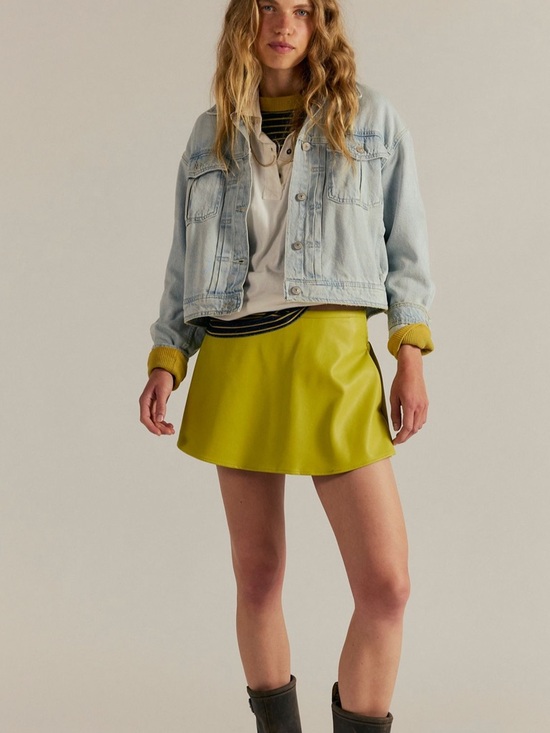 Free People Pants - Free People We The Free Paradise Found Vegan Skort Chartreuse Skort SMALL NWT